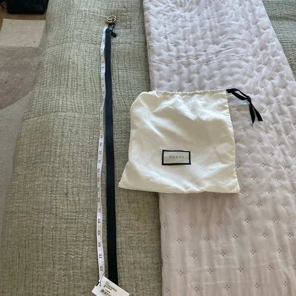 NWT Gucci Black and Gold w Pearl Women's Belt - Picture 7 of 14